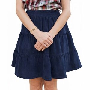 Victoria Dunn Bethany Skirt XL Navy Tiered Mini Preppy Sold Out NWT